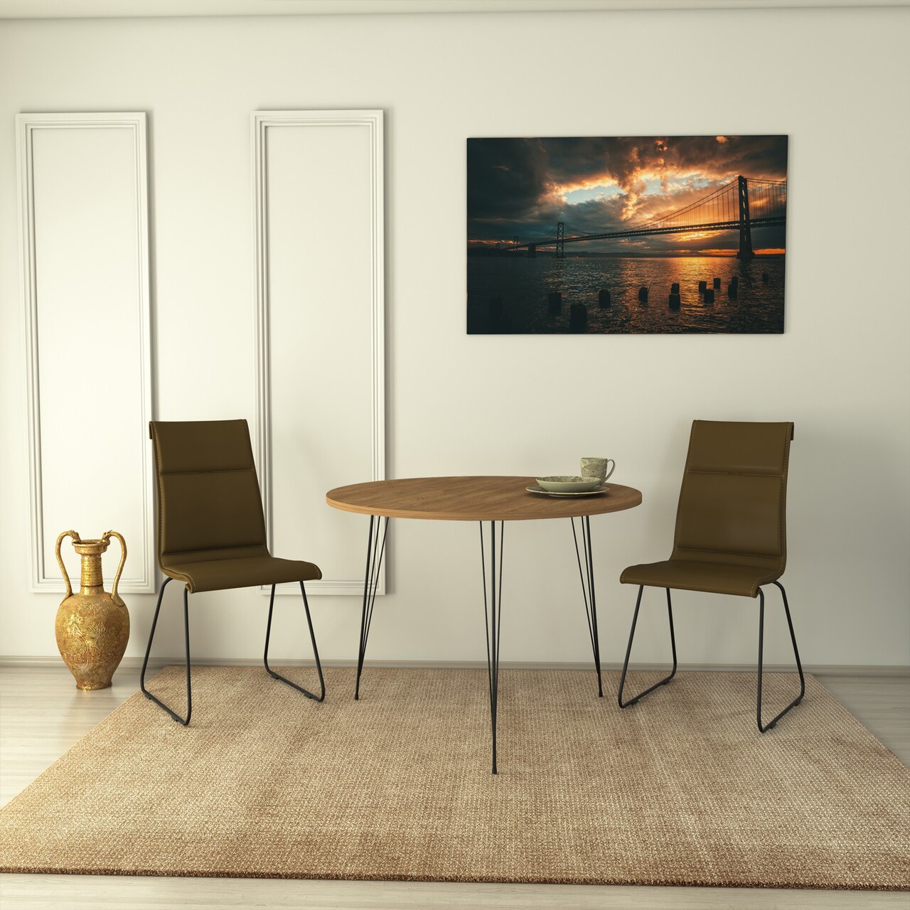 Masa Sandalf Oak, Comforty, 90x75 cm, maro - imagine 7